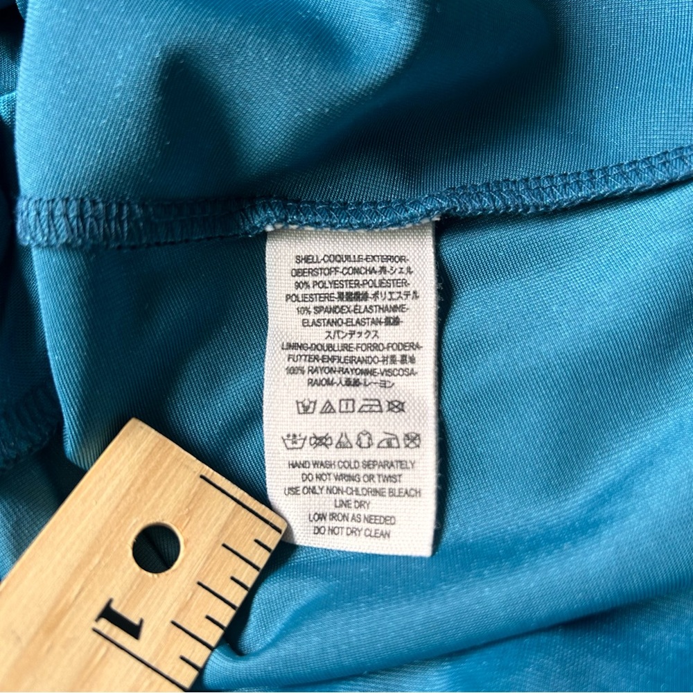 Free People Turquoise Shatter Shine Stretch Velvet Mermaid Tube Dress L/G Junior - Picture 10 of 14
